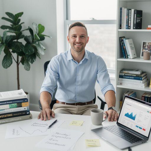 Pénzügyi tervezéshez szükséges eszközök egy asztalon, jegyzetfüzettel és tollal.